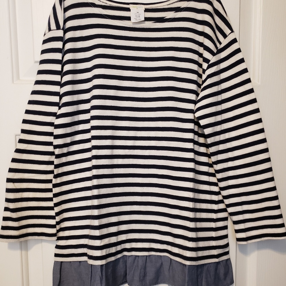 Crewcuts JCrew Girls ruffle stripe top 14